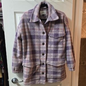 SOLD!!! Universal Thread Plaid Lavender Teddy Jacket